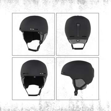 Oakley MOD1 Black Small Ski Snowboarding Helmet for Men for Women + Bundle with Designer iWear Collapsible Water Bottle with Carabiner