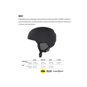 Oakley MOD1 Black Small Ski Snowboarding Helmet for Men for Women + Bundle with Designer iWear Collapsible Water Bottle with Carabiner