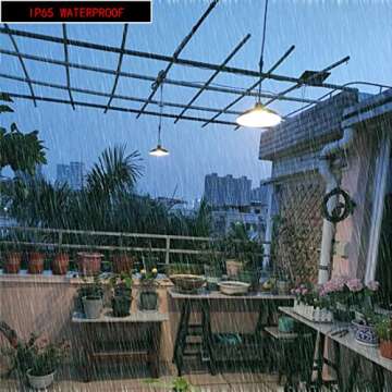 ABZXT Solar Pendant Lights Upgraded Double Bulb Lights IP65 Waterproof Dusk to Dawn Auto Lamp with R...
