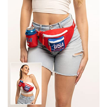 Tipsy Elves American Flag Fanny Packs for July 4th BBQs and Summer Pool Parties