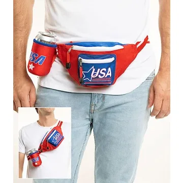 Tipsy Elves American Flag Fanny Packs for July 4th BBQs and Summer Pool Parties