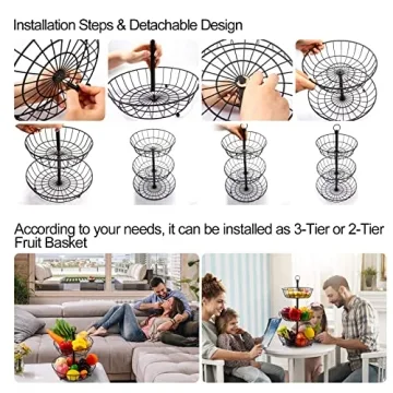 Equorva 3 Tier Fruit Basket for Stylish Kitchen Storage