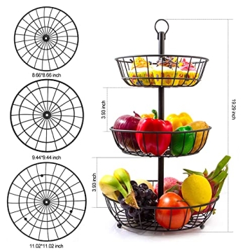 Equorva 3 Tier Fruit Basket for Stylish Kitchen Storage