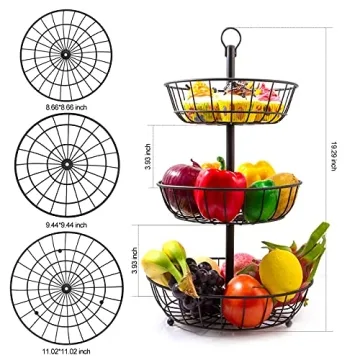 Equorva 3 Tier Fruit Basket for Stylish Kitchen Storage
