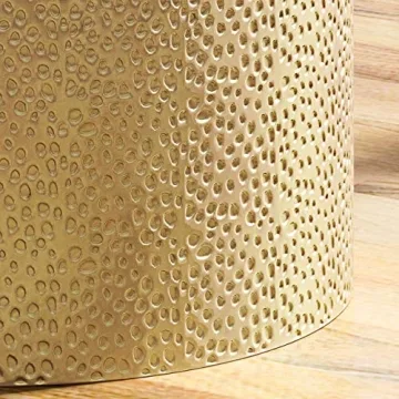 Stylish Gold Accent Table with Hammered Finish