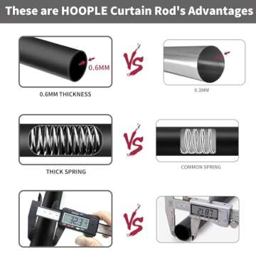 Tension Curtain Rod, No Drilling Tension Rods for Windows 83-123 Inch, Adjustable Pole Shower Curtai...