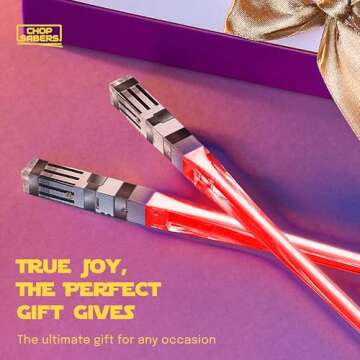 ChopSabers Lightsaber Led Light Up Chopsticks (1-Pair, Red)