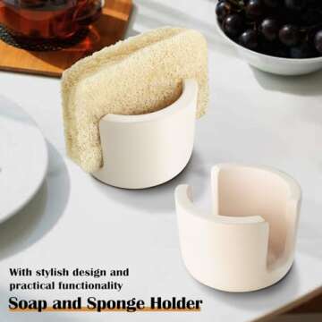 CIXIZUIJIA Diatomite Sponge Holder for Kitchen Sink - Quick Dry Dish Sponge Holder - Dish Sponge Holder for Bathroom（Beige）