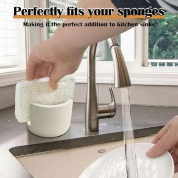 CIXIZUIJIA Diatomite Sponge Holder for Kitchen Sink - Quick Dry Dish Sponge Holder - Dish Sponge Holder for Bathroom（Beige）