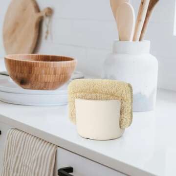CIXIZUIJIA Diatomite Sponge Holder for Kitchen Sink - Quick Dry Dish Sponge Holder - Dish Sponge Holder for Bathroom（Beige）