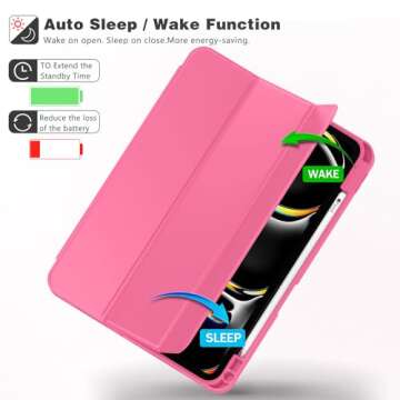 ZryXal New iPad Pro 13 Inch Case M4 (2024 Model, 7th Generation) with Pencil Holder, Smart iPad Case [Support Pencil Pro and Pencil (USB-C)], Support Touch ID and Auto Wake/Sleep (Watermelon)