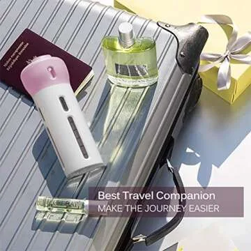 2 Pieces 4 in 1 Travel Dispenser Shampoo Lotion Gel Set Leak-proof Travel Containers Bottles For Toiletries Body Wash Liquid Cream TSA Approved , Grey/Pink (pink+gray)