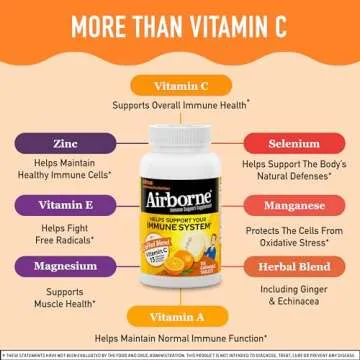 Airborne 1000mg Vitamin C Chewable Tablets with Zinc