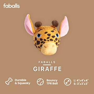 fabdog Faballs Dog Ball Toys - Super Squeaky Durable Dog Toys for All Breeds - Plush Dog Squeak Toy ...