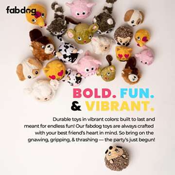 fabdog Faballs Dog Ball Toys - Super Squeaky Durable Dog Toys for All Breeds - Plush Dog Squeak Toy Balls | Animal-Themed Plush Toys | Large Giraffe