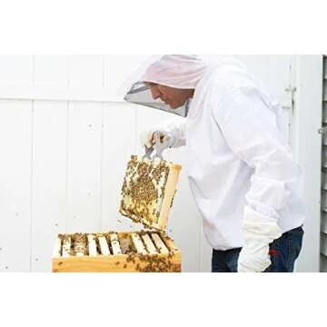 VIVO Professional White Extra Large Beekeeping Suit, Jacket, Pull Over, Smock with Veil BEE-V105XL