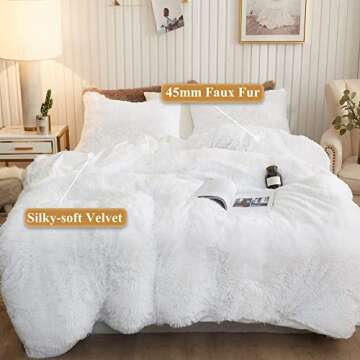 XeGe Plush Shaggy Duvet Cover - Luxury Ultra Soft Faux Fur Bedding for Cozy Comfort