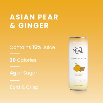 Moshi Sparkling Water 12 Pack with Real Fruit Juice