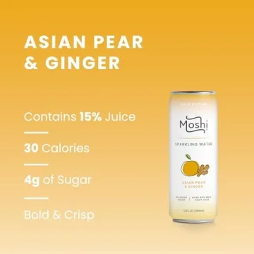 Moshi Sparkling Water 12 Pack with Real Fruit Juice