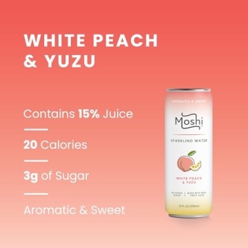 Moshi Sparkling Water 12 Pack with Real Fruit Juice
