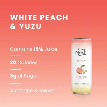 Moshi Sparkling Water 12 Pack with Real Fruit Juice