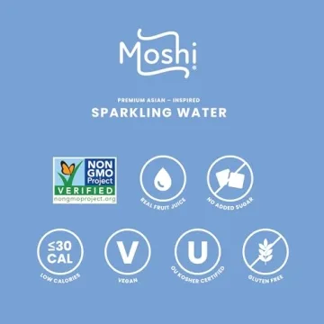 Moshi Sparkling Water 12 Pack with Real Fruit Juice