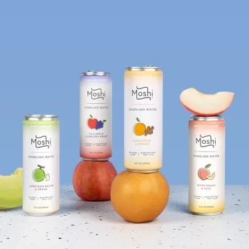Moshi Sparkling Water 12 Pack with Real Fruit Juice
