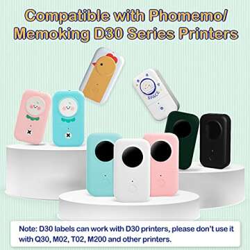 D30 Clear Label Tape - Transparent Thermal Labels 14mmx40mm