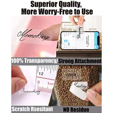 D30 Clear Label Tape - Transparent Thermal Labels 14mmx40mm