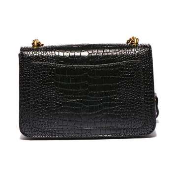 VITACCI Women's Leather Satchel Shoulder Bag for Women Crossbody Purse Top-Handle Handbag with Chain Strap Black