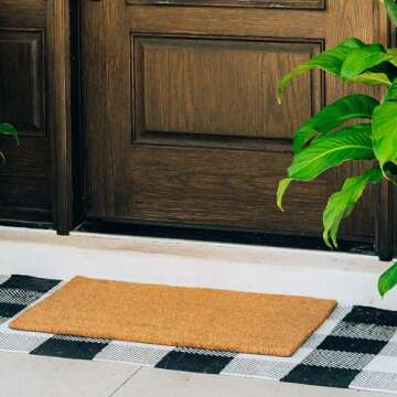 THEODORE MAGNUS Door Mat – Coir Doormat for Outdoor Entrance, Durable Welcome Mat with Non-Slip Ba...