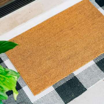 THEODORE MAGNUS Door Mat – Coir Doormat for Outdoor Entrance, Durable Welcome Mat with Non-Slip Backing, Perfect for Front Door and Entryway - Outdoor/Indoor - Natural
