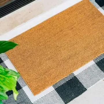 THEODORE MAGNUS Door Mat – Coir Doormat for Outdoor Entrance, Durable Welcome Mat with Non-Slip Backing, Perfect for Front Door and Entryway - Outdoor/Indoor - Natural