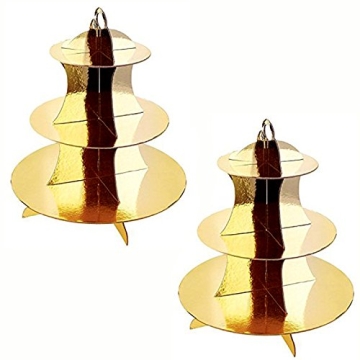 Elegant 3-Tier Gold Cupcake Stand for Every Occasion