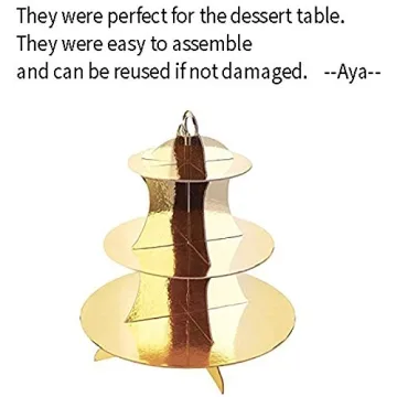 Elegant 3-Tier Gold Cupcake Stand for Every Occasion