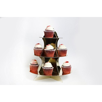 Elegant 3-Tier Gold Cupcake Stand for Every Occasion