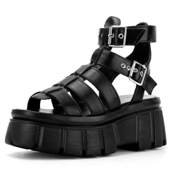 KEIIYJ Women's Platform Gladiator Sandals - Chunky & Stylish for Summer