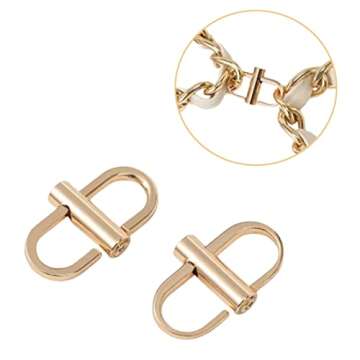 ZHU YU CHUN 5 Pcs Adjustable Metal Buckles for Chain Strap Bag, Chain Links Tiny Clip to Shorten Length of Metal Chain (Gold)