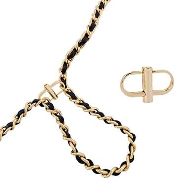 ZHU YU CHUN 5 Pcs Adjustable Metal Buckles for Chain Strap Bag, Chain Links Tiny Clip to Shorten Length of Metal Chain (Gold)