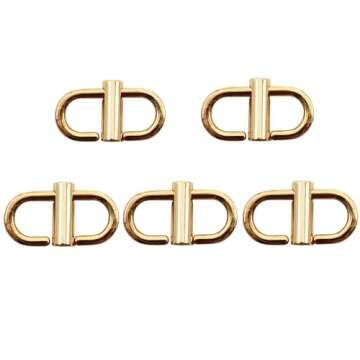 ZHU YU CHUN 5 Pcs Adjustable Metal Buckles for Chain Strap Bag, Chain Links Tiny Clip to Shorten Length of Metal Chain (Gold)