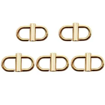 ZHU YU CHUN 5 Pcs Adjustable Metal Buckles for Chain Strap Bag, Chain Links Tiny Clip to Shorten Length of Metal Chain (Gold)