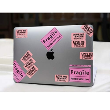 mmDay 200 Pieces Pink Fragile Stickers for Shipping