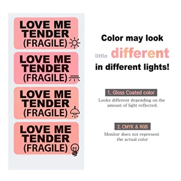 mmDay 200 Pieces Pink Fragile Stickers for Shipping