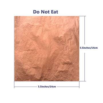 Pangda 300 Pcs Gold Leaf Sheets for Art Silver Foil Sheets Copper Metallic Flakes for crafts Gilding Crafting Painting Jewelry Making, 5.5 x 5.5 inches