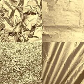 Pangda 300 Pcs Gold Leaf Sheets for Art Silver Foil Sheets Copper Metallic Flakes for crafts Gilding Crafting Painting Jewelry Making, 5.5 x 5.5 inches