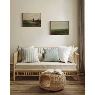 InSimSea Framed Canvas Wall Art Vintage Decor, Country Wall Art for Living Room, Vast Grassland Bathroom Pictures Wall Decor, Landscape Painting Home Decor, Office Dining Room Decor, 12"x16"