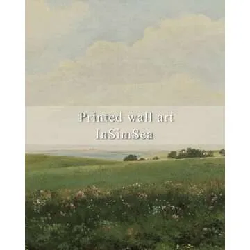 InSimSea Framed Canvas Wall Art Vintage Decor, Country Wall Art for Living Room, Vast Grassland Bathroom Pictures Wall Decor, Landscape Painting Home Decor, Office Dining Room Decor, 12"x16"