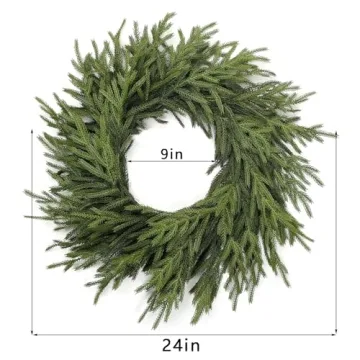Stunning 24" Real Touch Norfolk Pine Wreath for Christmas