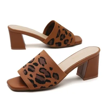 Tilocow Knit Heeled Sandals Elegant Comfortable Mules for Women