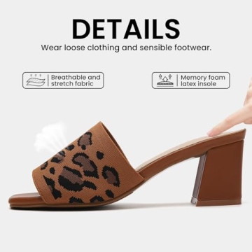 Tilocow Knit Heeled Sandals Elegant Comfortable Mules for Women